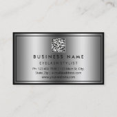 QR-CODE-Logo-Eyelashes Rahmen grau Visitenkarte (Rückseite)