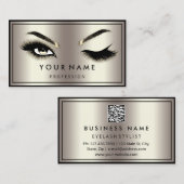 QR-CODE-Logo-Eyelashes Visitenkarte (Vorne/Hinten)