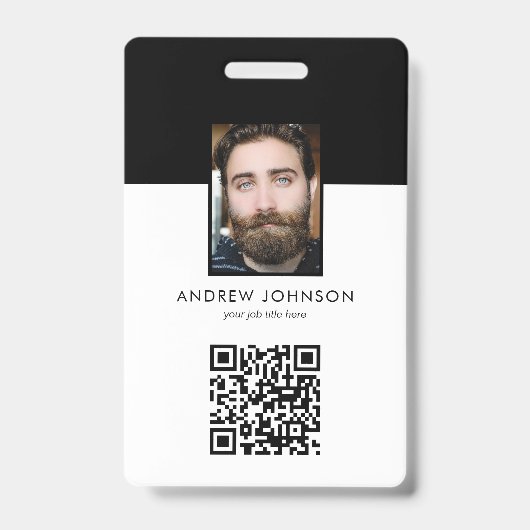 QR-Code-Logo-Foto-Abzeichen für Mitarbeiter-ID Ausweis (Vorderseite)