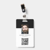 QR-Code-Logo-Foto-Abzeichen für Mitarbeiter-ID Ausweis (Vorderseite mit Clip)