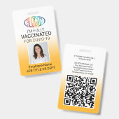 QR-Code Logo-Foto-ID Covid Vaccine Pass Gelb Ausweis (Vorder- & Rückseite)