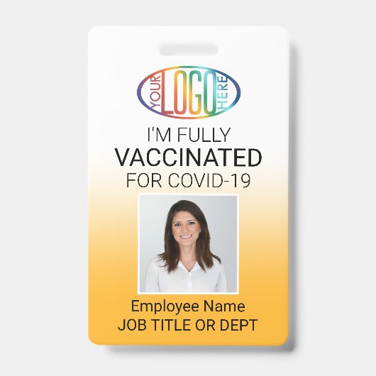 QR-Code Logo-Foto-ID Covid Vaccine Pass Gelb Ausweis (Vorderseite)