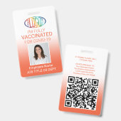 QR-Code Logo-Foto-ID Covid Vaccine Pass Orange Ausweis (Vorder- & Rückseite)
