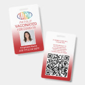 QR-Code Logo-Foto-ID Covid Vaccine Pass Red Ausweis (Front & Back)