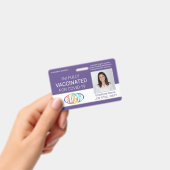 QR-Code Logo-Foto Mitarbeiter-ID Impfpass Lila Ausweis (Handheld)