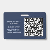 QR-Code Logo Foto Mitarbeiter-ID Impfstoff-Flotte Ausweis (Rückseite)