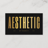 Qr-Code-Logo für ästhetische Östhetikerin Schwarz Visitenkarte (Vorderseite)