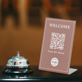 QR-Code-Logo für das Copper Restaurant Café Sockelschild