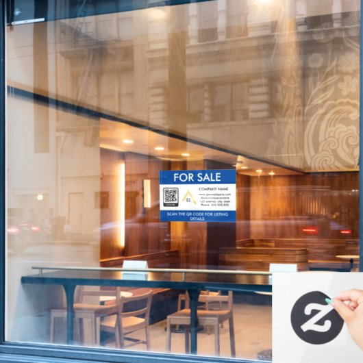 QR-Code-Logo für den Verkauf im Haus Fensteraufkleber (Café-Fenster)