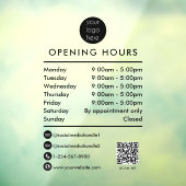 QR-Code-Logo für Geschäftszeiten öffnen Fensteraufkleber (Blatt 3)