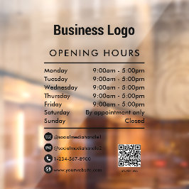 QR-Code-Logo für Geschäftszeiten öffnen Fensteraufkleber