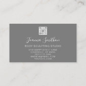 QR-Code-Logo für Körpermodellierung Graue Imitate  Visitenkarte (Rückseite)