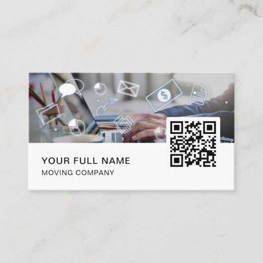 QR-Code-Logo für soziale Medien Visitenkarte (Vorderseite)