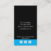 QR-Code-Logo für Werbeaktionen in Schwarz und Blau Visitenkarte (Rückseite)