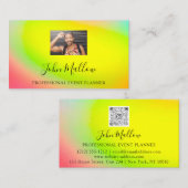 QR-Code Logo Geometrie Gelber Regenbogen Visitenkarte (Vorne/Hinten)