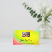 QR-Code Logo Geometrie Gelber Regenbogen Visitenkarte (Stehend Vorderseite)