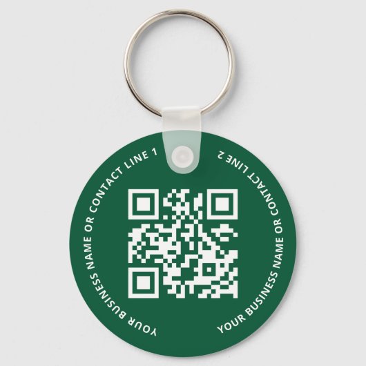 QR-Code-Logo Geschäft Grün Schlüsselanhänger (Vorderseite)
