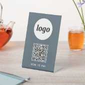 QR-Code-Logo Geschäft Scanne zum Bezahlen Anthrazi Sockelschild (In SItu)