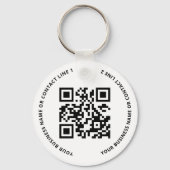 QR-Code-Logo Geschäft Weiß Schlüsselanhänger (Vorderseite)
