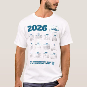 QR-Code-Logo-Geschäfts-Promo-2026-Kalender-T-Shirt T-Shirt