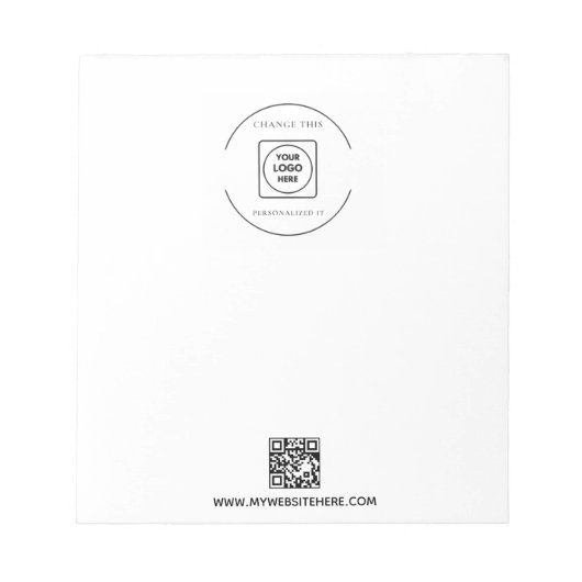 QR-Code-Logo-Geschäftsbranding-Promo-Notizblock Notizblock (Vorderseite)
