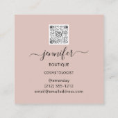 QR-Code Logo Glitzer Gold Rose Eyelash Skin Quadratische Visitenkarte (Rückseite)