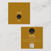 QR Code Logo Ground Earth Tone Minimalismus Quadratische Visitenkarte (Vorne/Hinten)