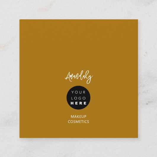 QR Code Logo Ground Earth Tone Minimalismus Quadratische Visitenkarte (Vorderseite)