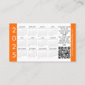 QR-Code-Logo-Kalender Kontakt Markenfarben Visitenkarte (Rückseite)