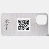 QR-Code, Logo-Kunst oder Foto, Name, Gebürstetes S Case-Mate iPhone Hülle (Rückseite (Horizontal))