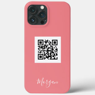 QR-Code, Logo-Kunst oder Foto, Skriptname, Koralle Case-Mate iPhone Hülle