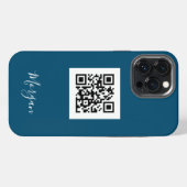 QR-Code, Logo-Kunst oder Foto, Skriptname Ozeanbla iPhone Hülle (Rückseite (Horizontal))