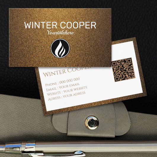 QR-Code-Logo Kupfergold Funkeln beruflich Visitenkarte