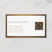 QR-Code-Logo Kupfergold Funkeln beruflich Visitenkarte (Rückseite)