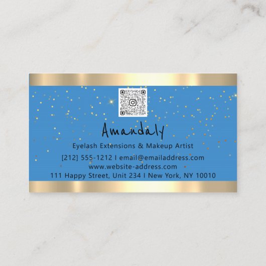 QR CODE Logo Light Blue and Stars kaufen Visitenkarte (Rückseite)