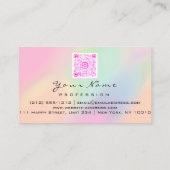 QR-Code-Logo Makeup Artist Hair Nails Pastel Ombre Visitenkarte (Rückseite)