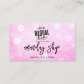QR-Code-Logo Makeup Artist Shop Pink Glitzer Visitenkarte (Vorderseite)