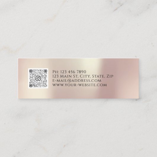 QR-Code-Logo Makeup Lipstick-Gloss rosa Mini Visitenkarte (Rückseite)