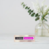 QR-Code-Logo Makeup Lipstick-Gloss rosa Mini Visitenkarte (Stehend Vorderseite)