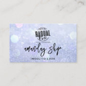 QR-Code-Logo-Makeup-Nails Silber Blau Visitenkarte (Vorderseite)