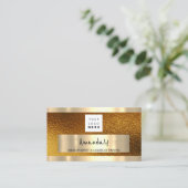 QR CODE Logo Metallic Gold kaufen Visitenkarte (Stehend Vorderseite)