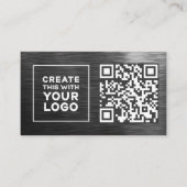 QR-Code-Logo Metallic Look Beruflich Moderne Visitenkarte (Vorderseite)