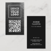 QR-Code-Logo Metallic-Look Modernes Vertikales Visitenkarte (Vorne/Hinten)