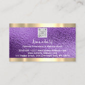 QR-CODE-Logo Metallisch Pink kaufen Visitenkarte (Rückseite)