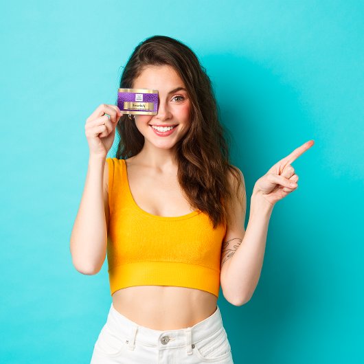 QR-CODE-Logo Metallisch Pink kaufen Visitenkarte