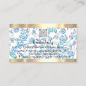 QR CODE Logo Metallische Blume kaufen Visitenkarte (Rückseite)