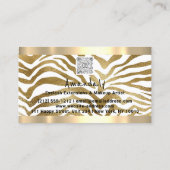 QR CODE Logo Metallisches Gold, Weiß Visitenkarte (Rückseite)