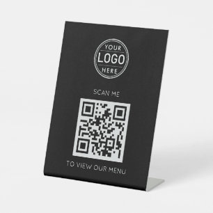QR-Code-Logo Modern Black Pedestal-Zeichen Sockelschild