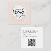 QR-Code-Logo Modern Einfache Blende Quadratische Visitenkarte (Vorne/Hinten)