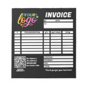 QR-Code-Logo - Modern Schwarz-weißer Regenbogen Notizblock (Vorderseite)